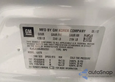 2018 Buick Encore Essence from USA, damaged, VIN KL4CJCSB8JB552551